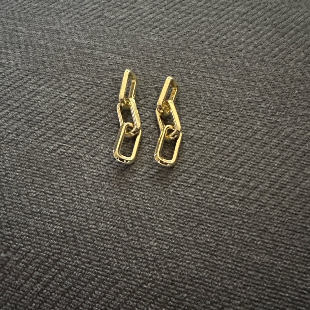 Uncommon James Gold Link Chain Drop Earrings
